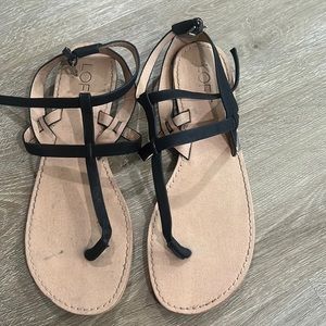 LOFT strappy sandals black and tan 7